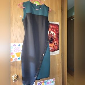 Tommy Hilfiger, size 2, black and green formal dress